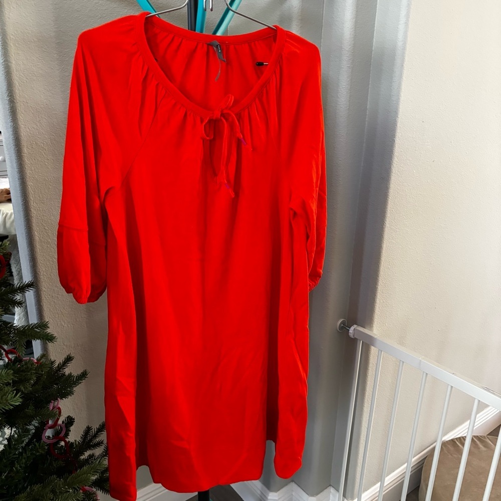 Anthropologie vibrant Orange boho dress